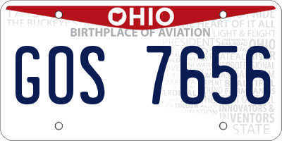 OH license plate GOS7656