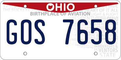 OH license plate GOS7658