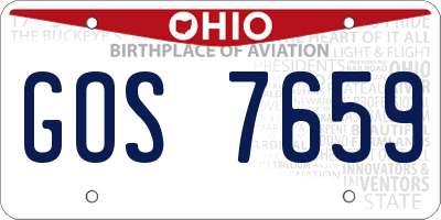 OH license plate GOS7659