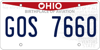 OH license plate GOS7660
