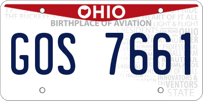 OH license plate GOS7661