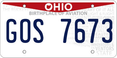 OH license plate GOS7673
