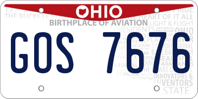 OH license plate GOS7676
