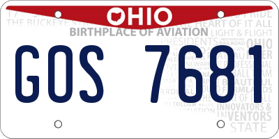 OH license plate GOS7681