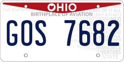 OH license plate GOS7682