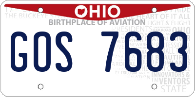 OH license plate GOS7683