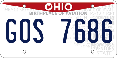 OH license plate GOS7686