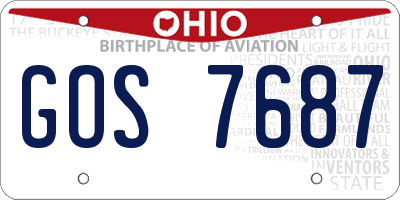 OH license plate GOS7687