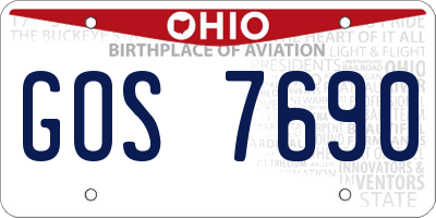 OH license plate GOS7690