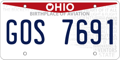 OH license plate GOS7691