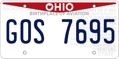 OH license plate GOS7695
