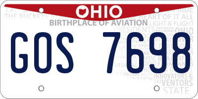 OH license plate GOS7698