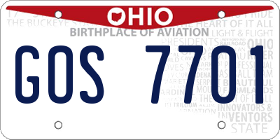 OH license plate GOS7701