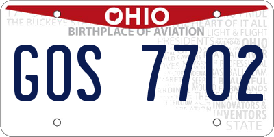 OH license plate GOS7702