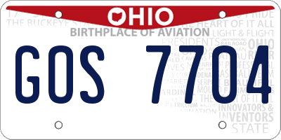 OH license plate GOS7704