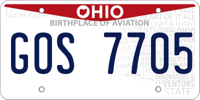 OH license plate GOS7705
