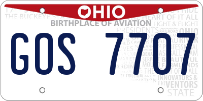 OH license plate GOS7707