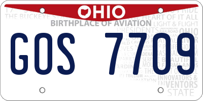 OH license plate GOS7709
