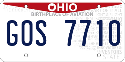 OH license plate GOS7710