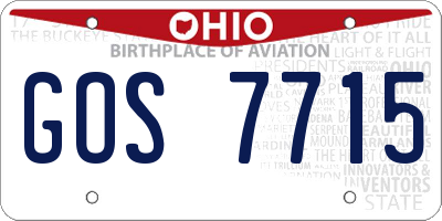 OH license plate GOS7715