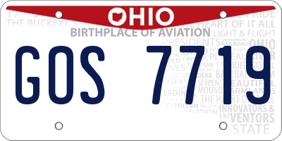 OH license plate GOS7719