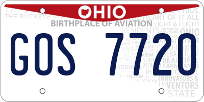 OH license plate GOS7720