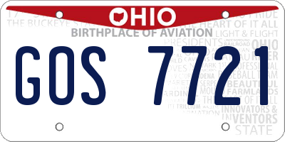OH license plate GOS7721