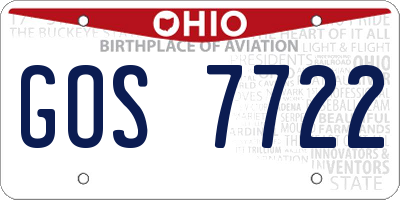 OH license plate GOS7722