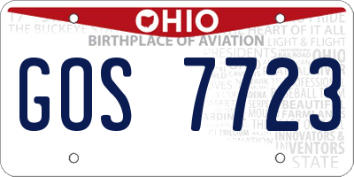 OH license plate GOS7723