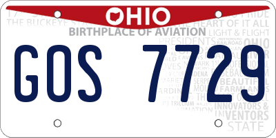 OH license plate GOS7729