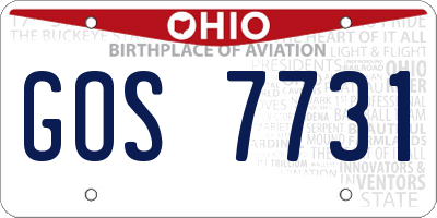 OH license plate GOS7731