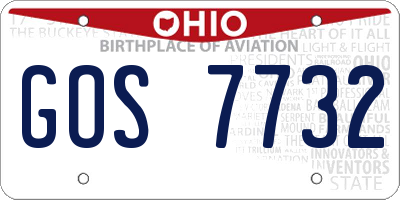 OH license plate GOS7732