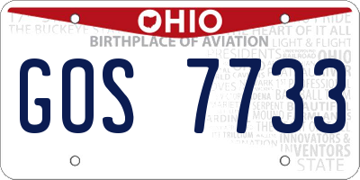 OH license plate GOS7733
