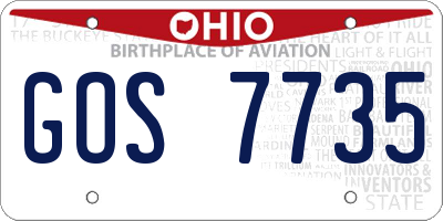 OH license plate GOS7735