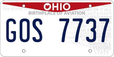OH license plate GOS7737
