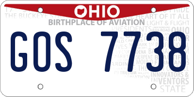 OH license plate GOS7738