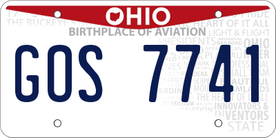 OH license plate GOS7741