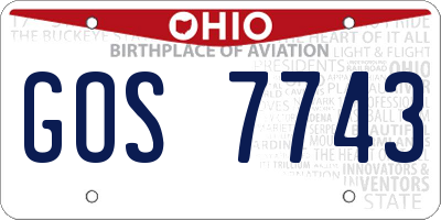 OH license plate GOS7743