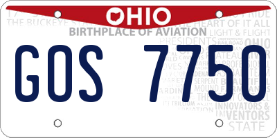 OH license plate GOS7750