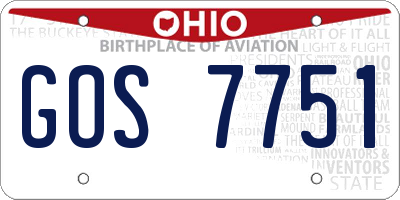 OH license plate GOS7751