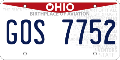 OH license plate GOS7752