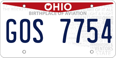 OH license plate GOS7754