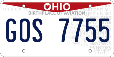 OH license plate GOS7755