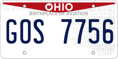 OH license plate GOS7756
