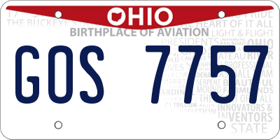 OH license plate GOS7757