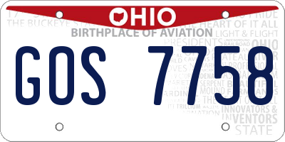OH license plate GOS7758