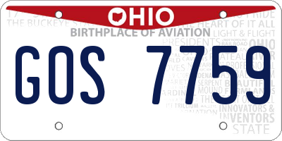 OH license plate GOS7759