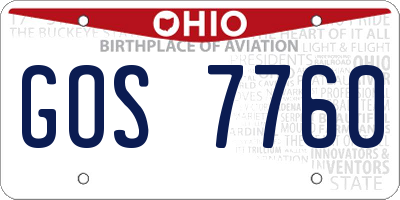 OH license plate GOS7760