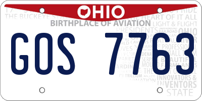 OH license plate GOS7763