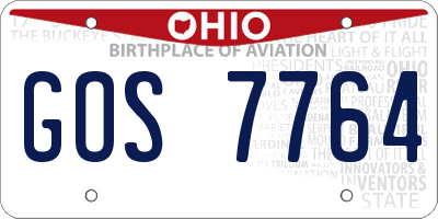 OH license plate GOS7764